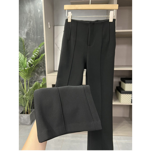 尖货！中高腰薄绒休闲喇叭裤