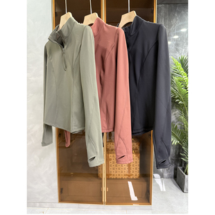 ZH24SY8054 运动健身上衣女 薄绒瑜伽服半拉链套头衫 大厂出