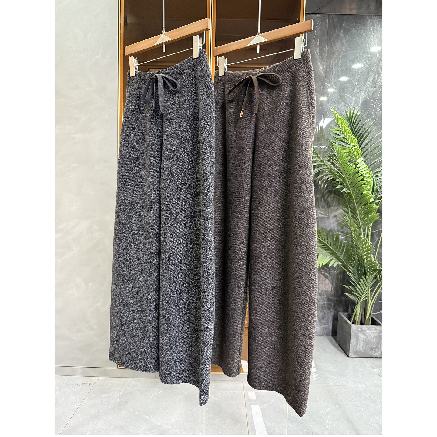 大厂品质绵羊毛松紧腰休闲镰刀裤