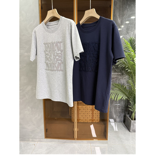 N货！刺绣亮片圆领短袖棉T恤