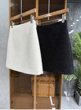 秋冬氛围感直接拉满！羊毛圈圈绒高腰A字半身短裙女   DK1128~ME