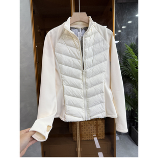 601CJ P牌款 鹅绒羽绒服立领外套女 拼接修身 温暖又显瘦