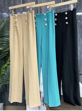 清仓不予退换！！ 1.8米大长腿显瘦！微喇钻扣休闲裤女 11655