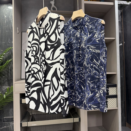 尖货！真丝双绉立领无袖衬衫上衣