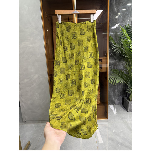 尖货！氛围感复古印花A字半身裙