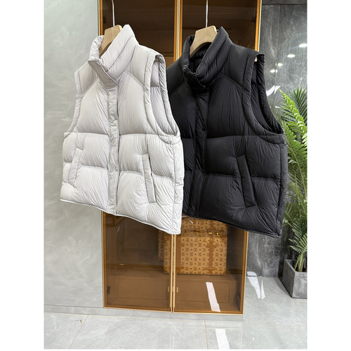 轻暖宽松白鸭绒羽绒服立领马甲