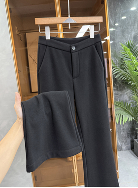 高个子收！冬季动漫腿！修身加绒绵羊毛休闲喇叭裤女  M063027~JS