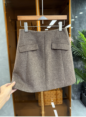 秋冬款！让你美到不敢认！斜纹羊毛毛呢包臀短裙女    K1019~JS
