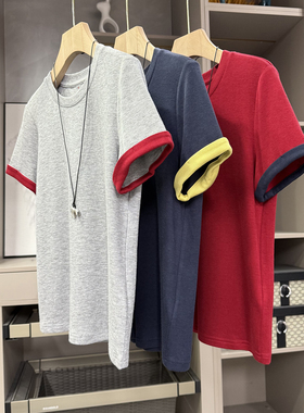 N货！实力好穿搭！撞色短袖圆领棉T恤女     ZW26107~ZY