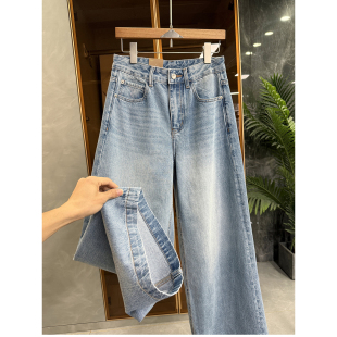 2K127 高个子收 女 中高腰牛仔阔腿裤 这型美到不敢照镜子
