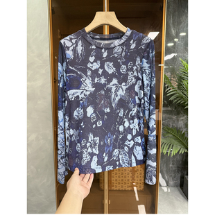 80560 咆哮咆哮推荐 印花T恤女 舒爽显奢圆领长袖 JU好穿