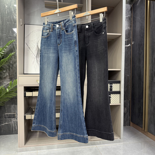 不愧是P牌款！塑形提臀！牛仔喇叭九分裤女   96387~ZY