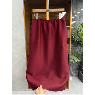 清仓不予退换！众！真丝羊毛后开衩半身裙女S256721~JS