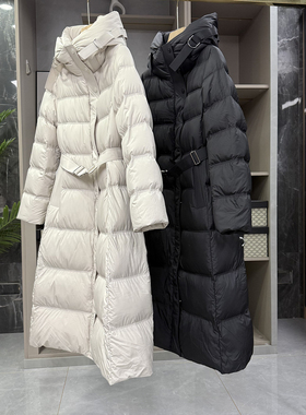 莼尾意柜！锁暖中长款连帽白鸭绒羽绒服大衣外套女   AS12336~ZY