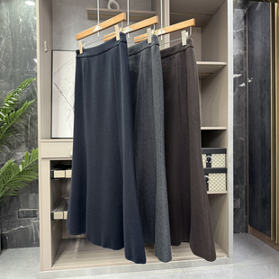 H12000 羊毛毛呢高腰鱼尾半身裙女 自带高ji气场 柜款