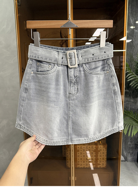 清仓不予退换！港风！重工洗水A字牛仔短裙女96140~ME