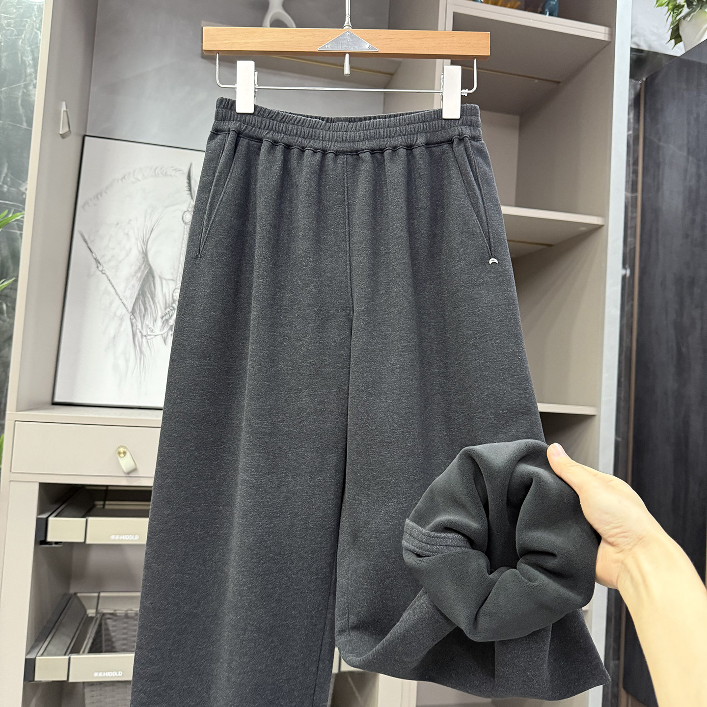 N货!加绒羊毛松紧腰休闲束脚卫裤