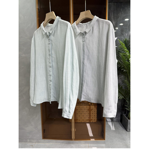 N货！透气天丝亚麻宽松衬衫上衣