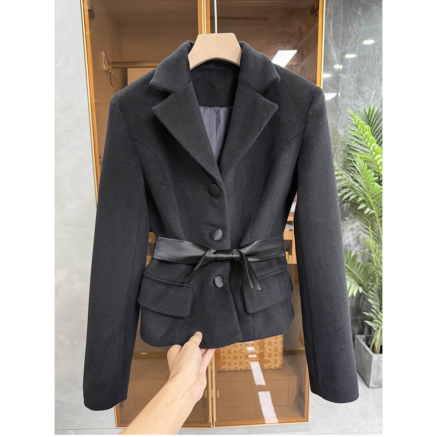 外M单!羊绒羊毛双面呢西装短外套