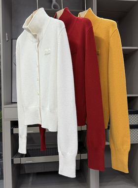 大厂出！简约高ji感！羊毛翻领针织开衫毛衣女    HM500559~ZY