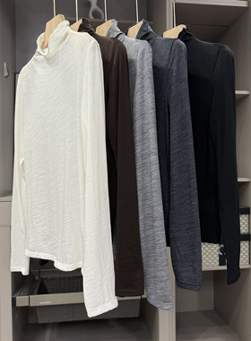 裸感ji别！薄款美丽诺羊毛高领长袖针织打底衫女  H25818~ZY