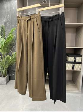 清仓不予退换#4!M@3及感！休闲直筒阔腿西裤女34016