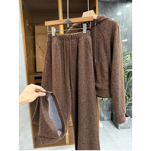 花纱连帽拉链卫衣 M02297 运动卫裤 女 套装 实力大工厂