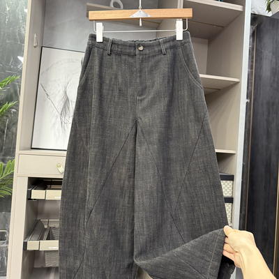 yuan单！羊毛高腰休闲镰刀九分裤