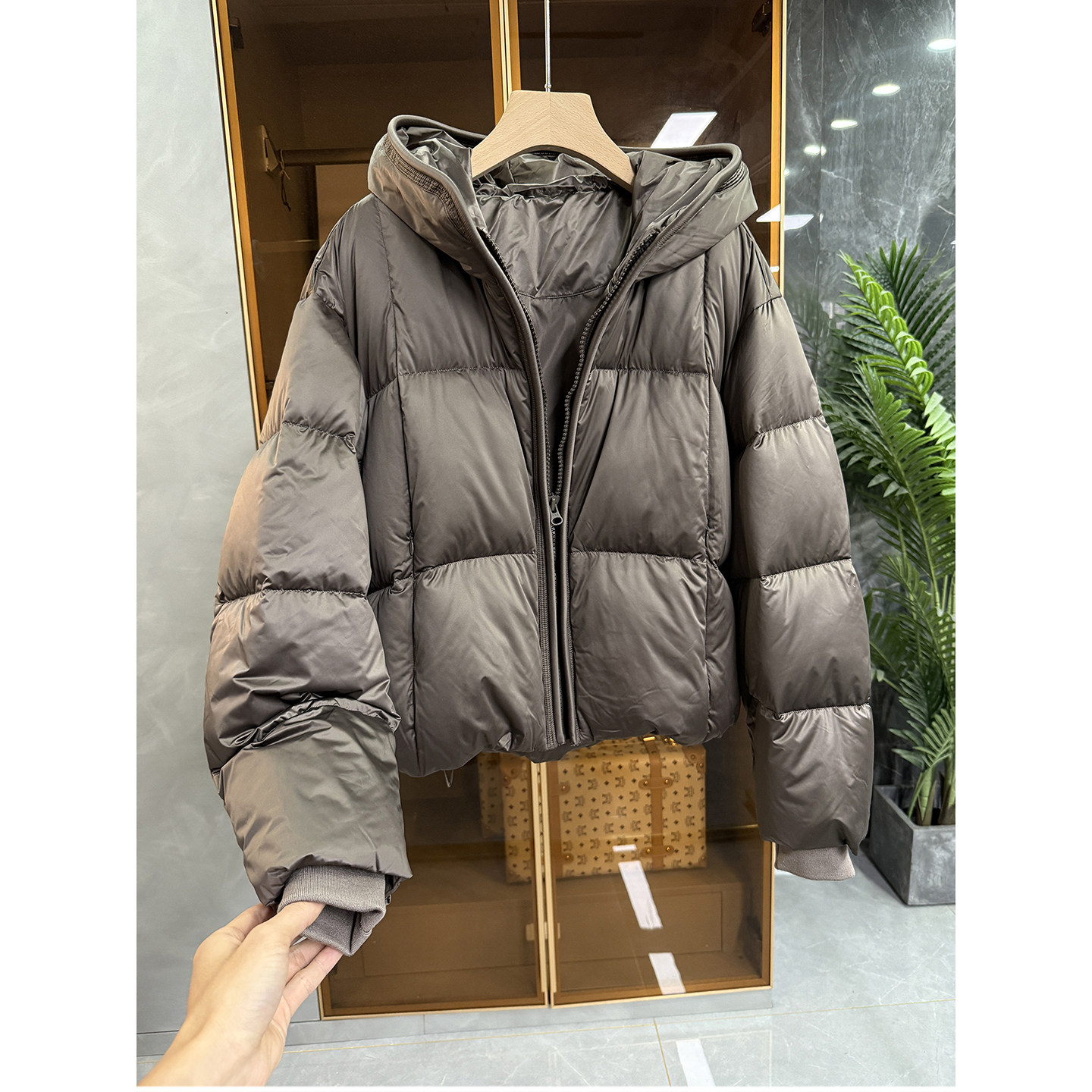 yuan单！宽松连帽鹅绒羽绒服外套