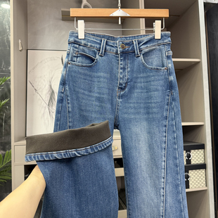 实力工厂 NZKDDP01 修身 女 微弹加绒牛仔喇叭裤 闭眼shou