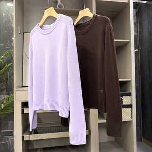 D8240 羊绒圆领针织毛衣女 通勤百搭高质感 yuan单