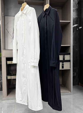 清仓不予退换！！正肩长袖丝绸衬衫式连衣裙LYQOM39~ZY