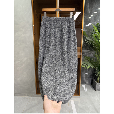 花纱美丽诺羊毛针织开叉半身裙