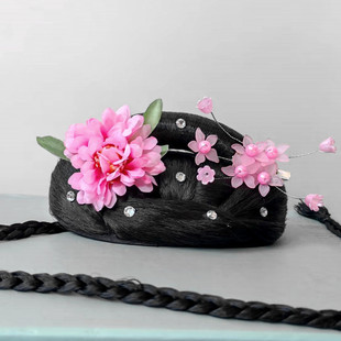 古典舞蹈湘云飞艺考桃李杯舞头饰儿童淡妆浓抹总相宜扇子假发头饰