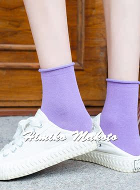 ins网红纯棉中筒袜韩版薄荷绿女袜日系彩色原宿风袜子女黑色短袜