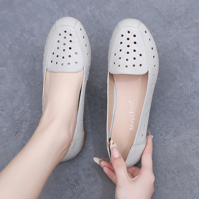 防滑妈妈凉鞋皮鞋镂空洞洞鞋