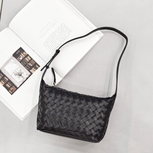 上新头层羊皮编织饭盒包饺子包hobo包腋下包手挽手提斜挎女包9538