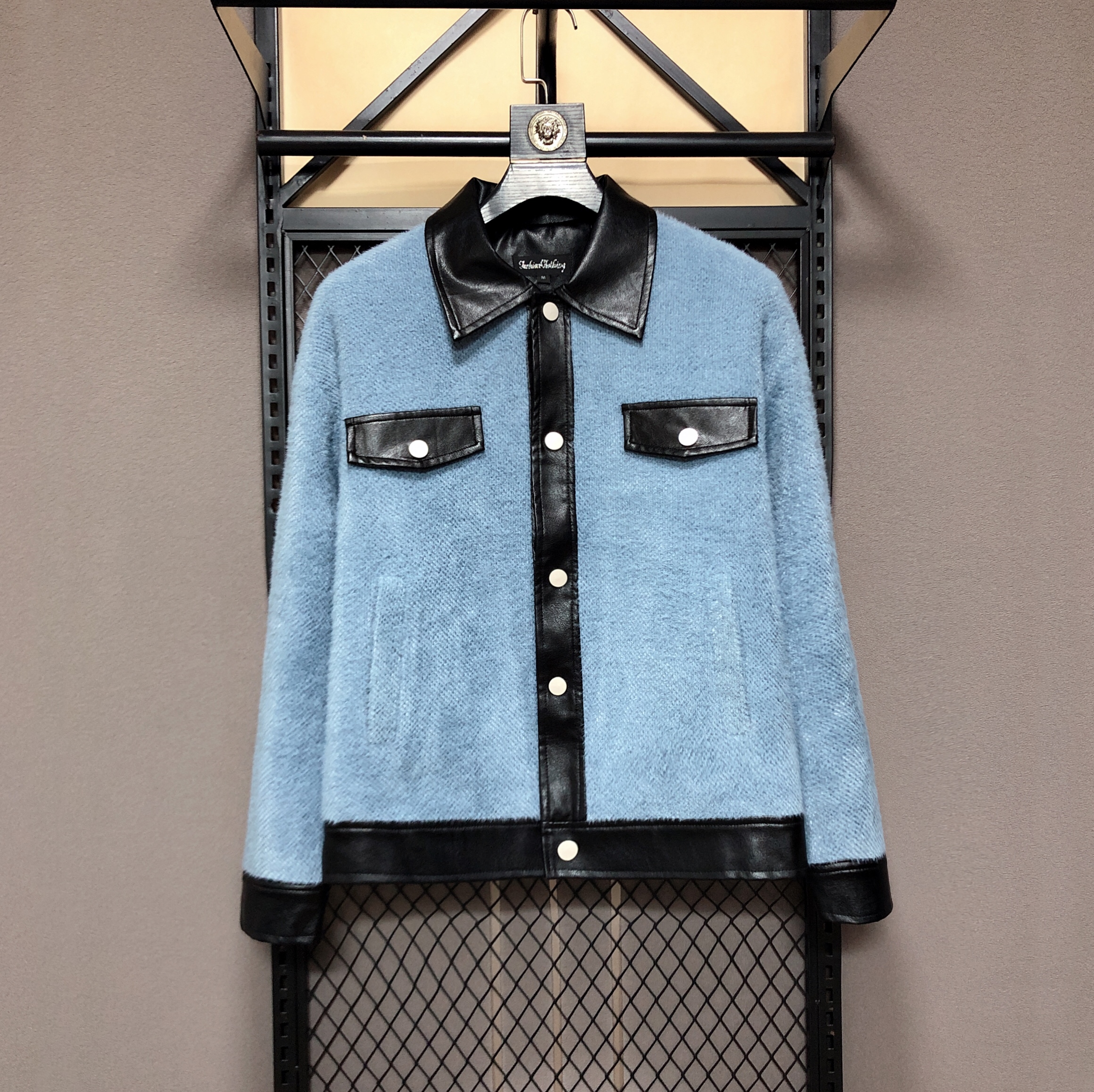 潮流休闲拼料加棉外套