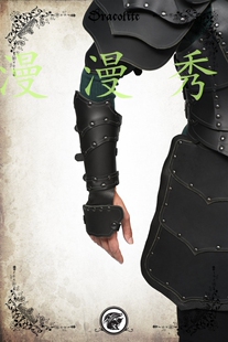 中世纪PVC皮质护手腕男COS盔甲手套护具舞台用品