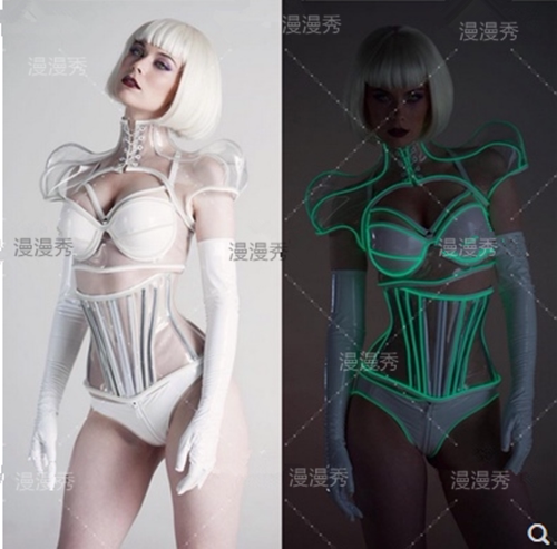 发光酒吧舞蹈队透明演出服
