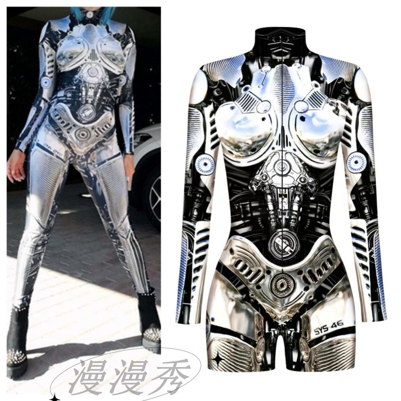 机器人连体裤3D印图科技炫酷