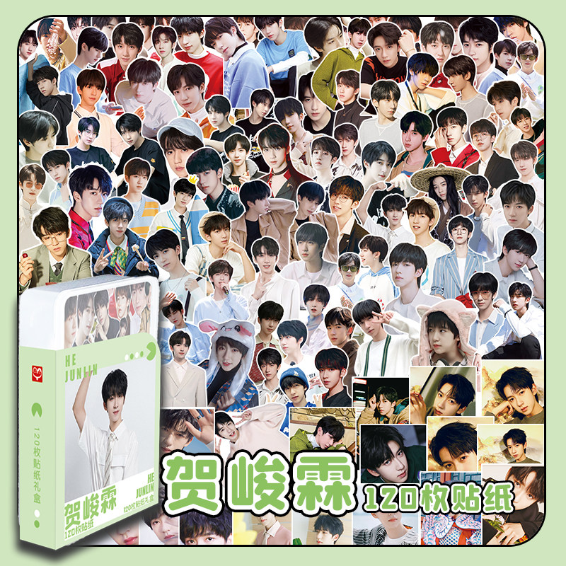 tnt贺峻霖120张贴纸时代少年团周边手账装饰素材防水贴画大头贴