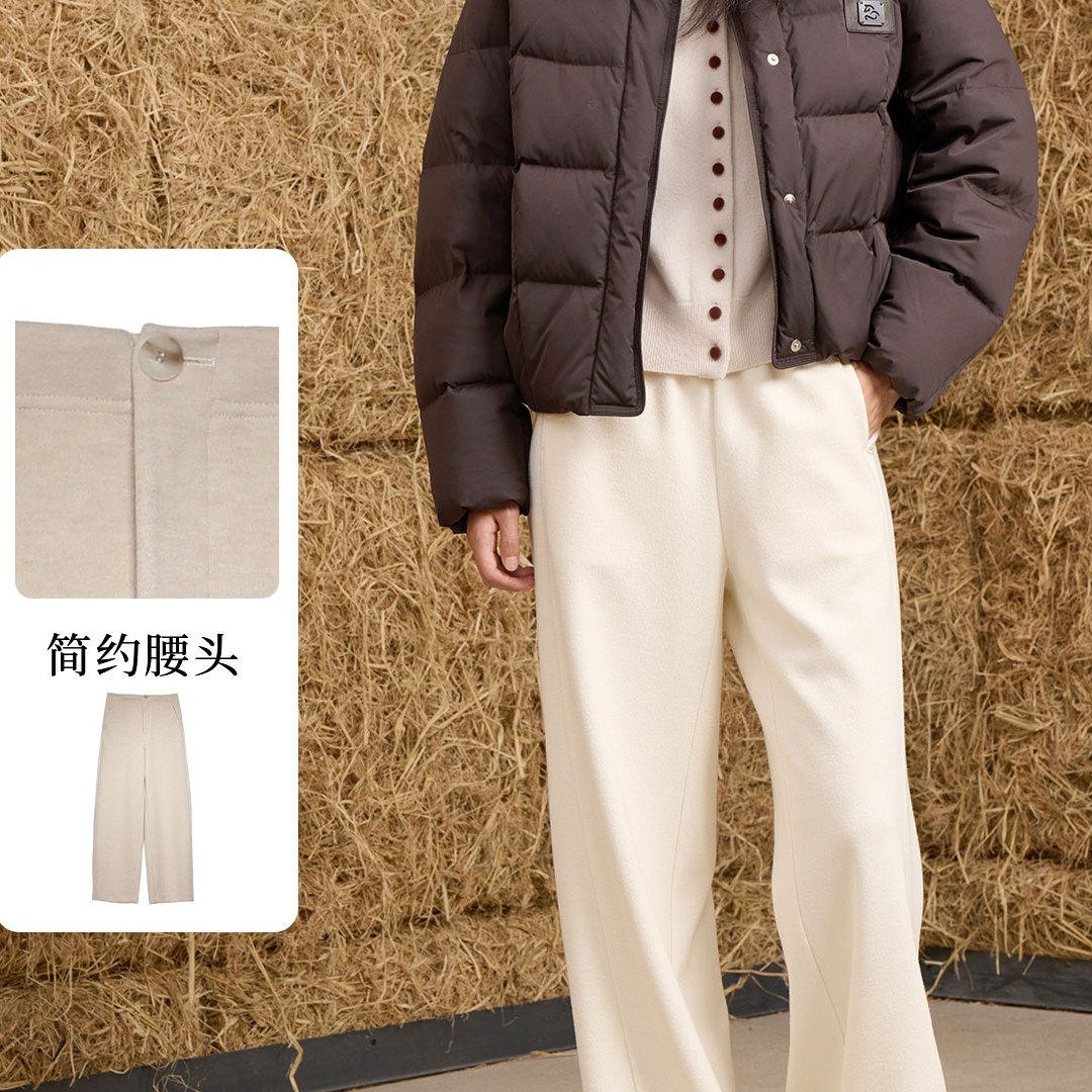 SWEETBASIL紫淑2025冬装新款专柜同款极简风女高腰阔腿裤,女装/女士精品,休闲裤,淘宝优惠券,粉丝福利购,淘宝优惠卷