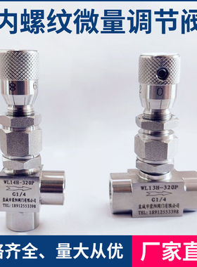 304不锈钢微量调节阀G1/4 G3/8G1/2 NPT针阀流量微调阀WL11H-320P