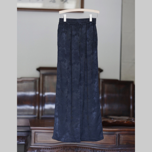 如素慢衣复古风简约显瘦人丝亚麻直筒裤40146