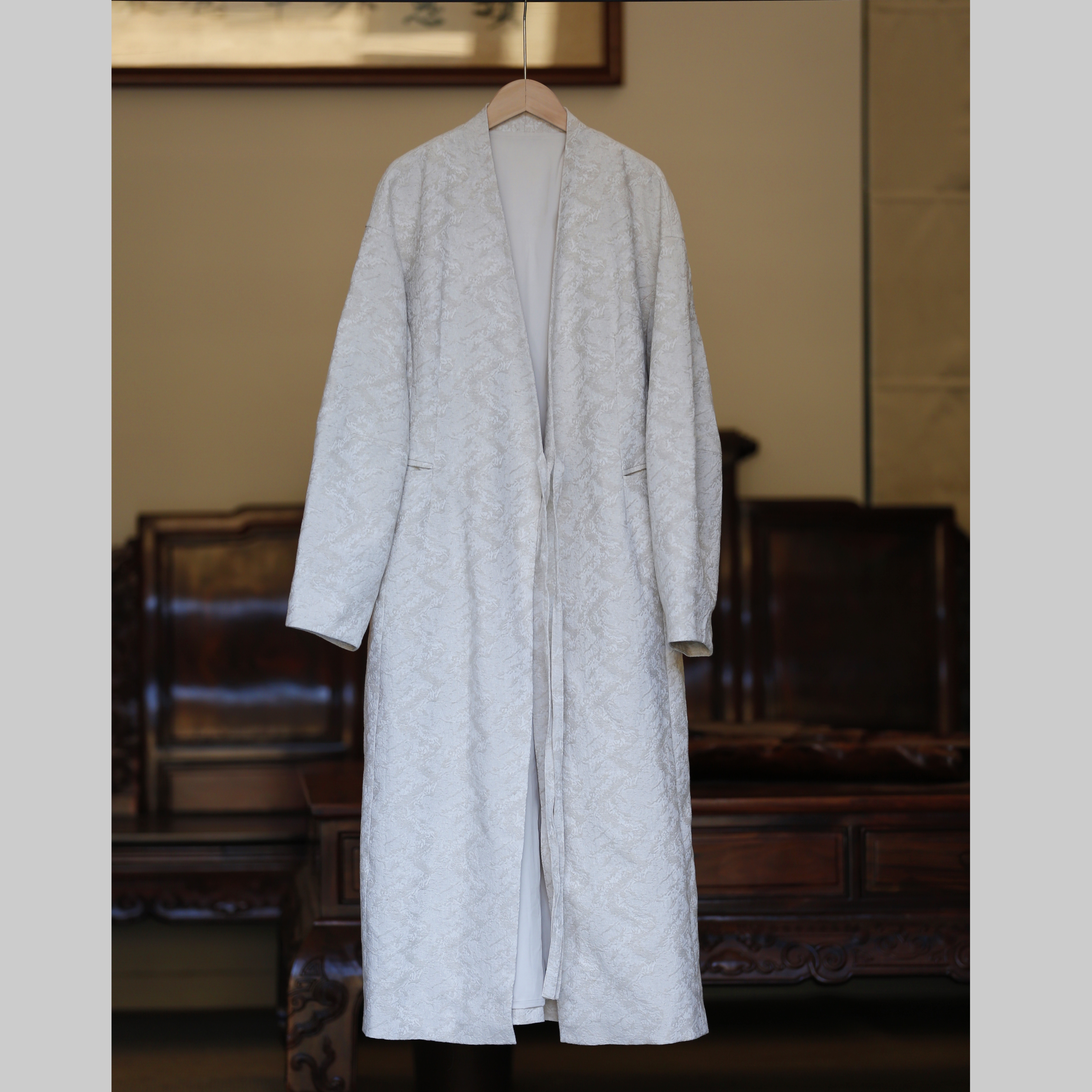 如素慢衣中式复古亚麻棉大气保暖外套风衣36551