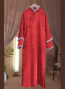 如素慢衣宽松型提花厚款棉服中国风冬款60051