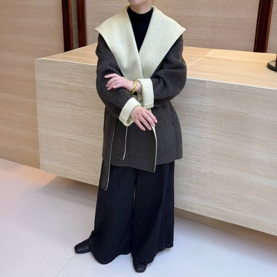 2025新款双面羊绒大衣中长款