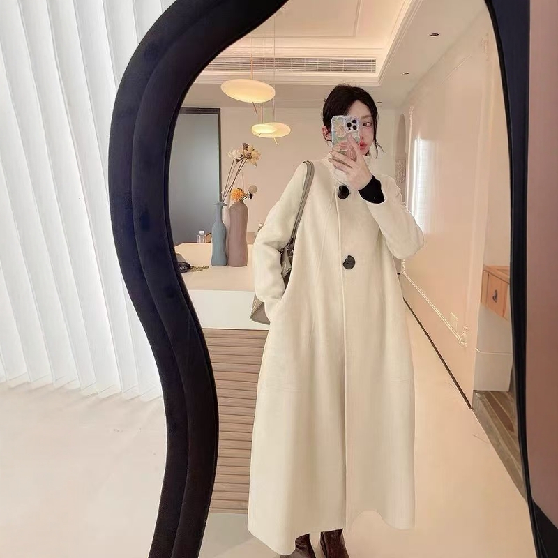 双面羊绒大衣女长款过膝
