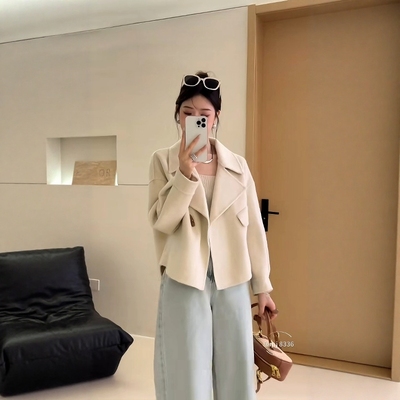 2025新款双面羊绒大衣短款